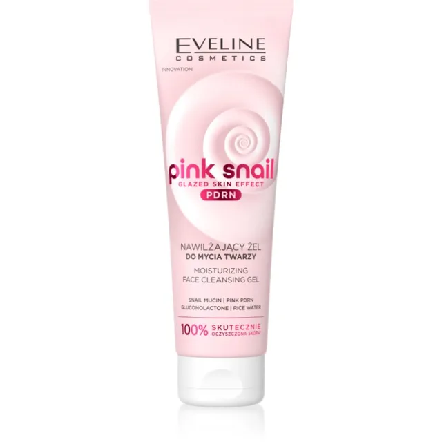 Eveline Cosmetics Pink Snail Glazed Skin Effect PDRN hydratační mycí gel 140 ml