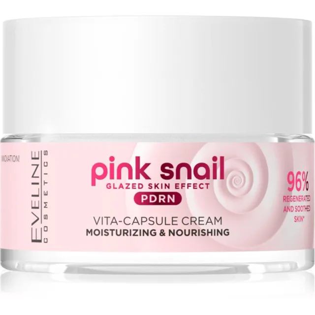 Eveline Cosmetics Pink Snail Glazed Skin Effect protivráskový rozjasňující krém 50 ml