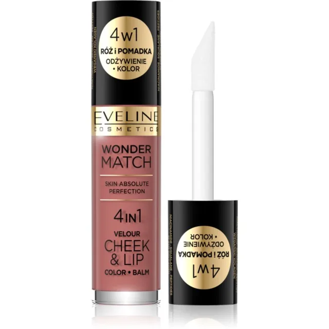 Eveline Cosmetics Wonder Match 4in1 Cheek & Lip tekutá tvářenka na rty a tváře odstín 5 4.5 ml