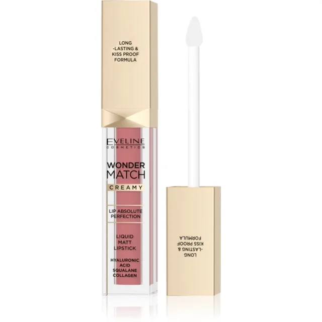 Eveline Cosmetics Wonder Match dlouhotrvající matná tekutá rtěnka s kyselinou hyaluronovou odstín 05 Sweet Nude 6,8 ml