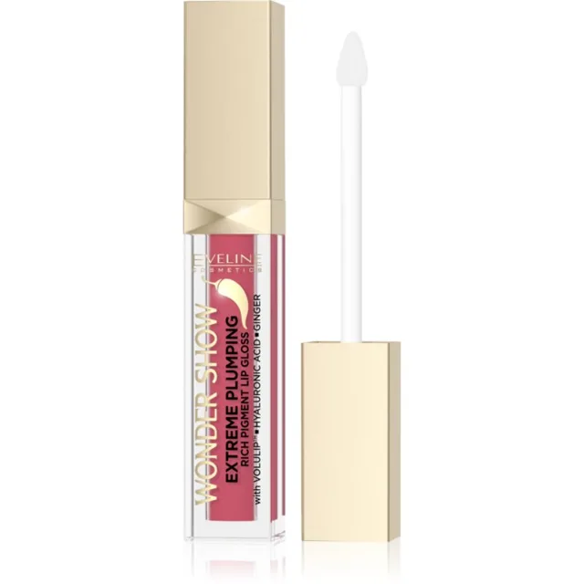 Eveline Cosmetics Wonder Show Extreme Plumping lesk na rty se zvětšujícím efektem odstín 05 Vibrant Red 6.8 ml