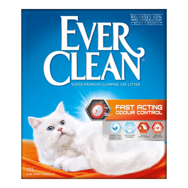 Ever Clean® Fast Acting Odour Control hrudkující kočkolit - 10 l