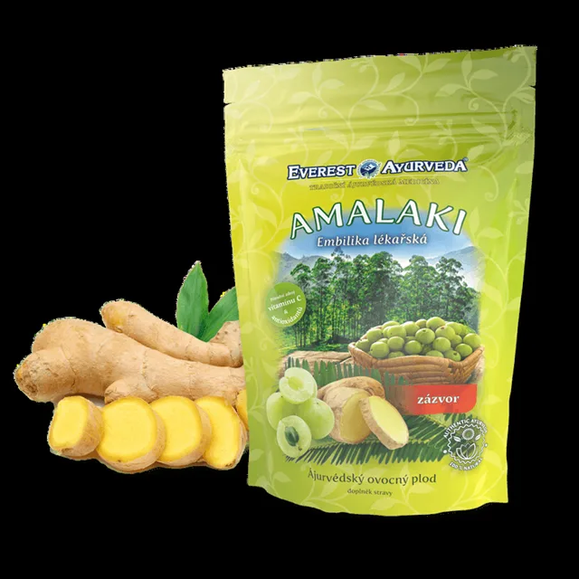 EVEREST AYURVEDA Amalaki plod zázvor imunita a dýchací cesty sušené ovoce 100 g