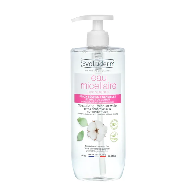 Evoluderm Micelární voda s bavlníkovým extraktem 750 ml