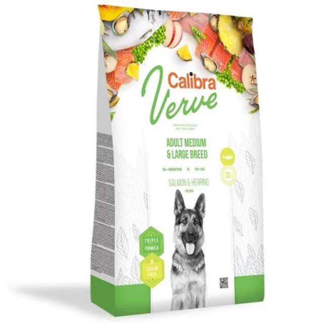 Expirace 10.4. 2026: Calibra Dog Verve GF Adult Medium & Large Salmon & Herring 12 kg | P59312