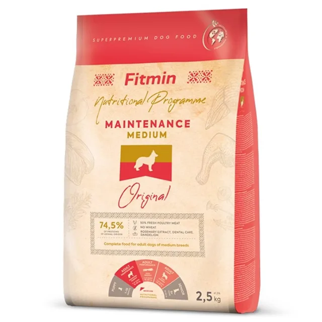 Expirace 12.5. 2026: Fitmin Dog Medium Maintenance 2,5 kg | P59303