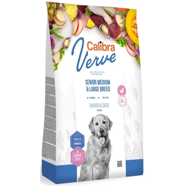 Expirace 14.9. 2026: Calibra Dog Verve GF Senior Medium & Large Chicken & Duck 12 kg | P59698