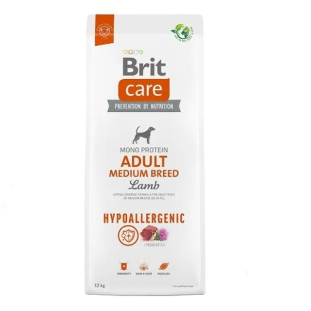 Expirace 15.7. 2026: Brit Care Dog Hypoallergenic Adult Medium Breed Lamb 12 kg | P59639