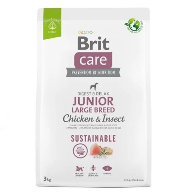 Expirace 16.5. 2026: Brit Care Dog Sustainable Junior Large Breed Chicken & Insect 3 kg | P59325