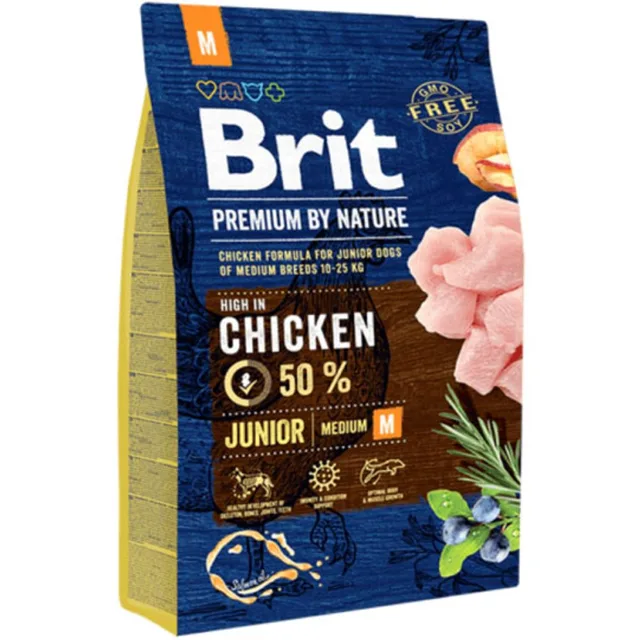 Expirace 21.8. 2026: Brit Premium by Nature Junior M 3 kg | Granule pro psy | P59677