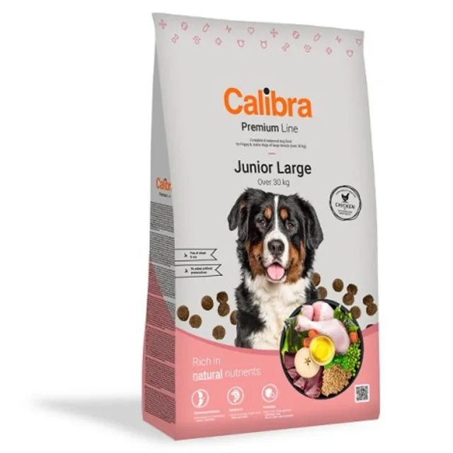 Expirace 26.8. 2026: Calibra Dog Premium Line Junior Large 12 kg | Granule pro psy | P59694