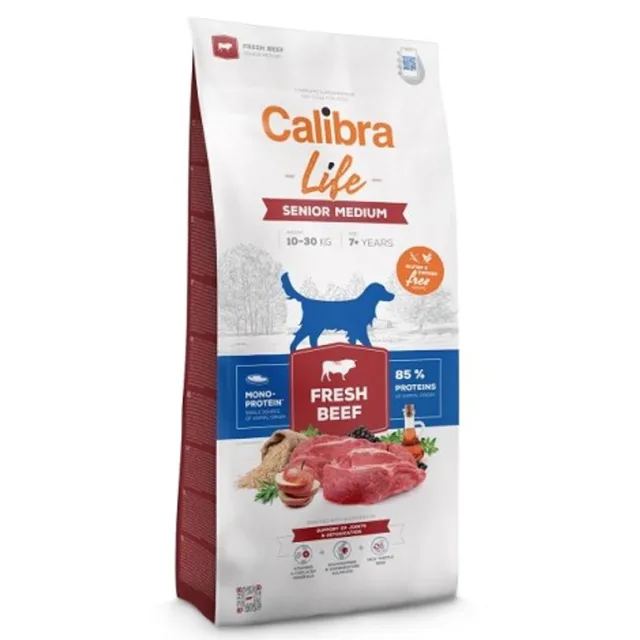 Expirace 28.8. 2026: Calibra Dog Life Senior Medium Fresh Beef 12 kg | P59699