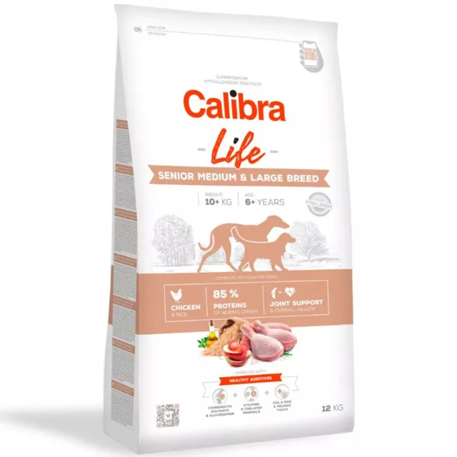 Expirace 30.5. 2026: Calibra Dog Life Senior M&L Breed Chicken 12 kg | P59333