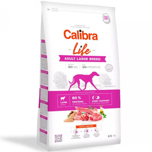 Expirace 7.8. 2026: Calibra Dog Life Adult Large Breed Lamb 2,5 kg | P59634