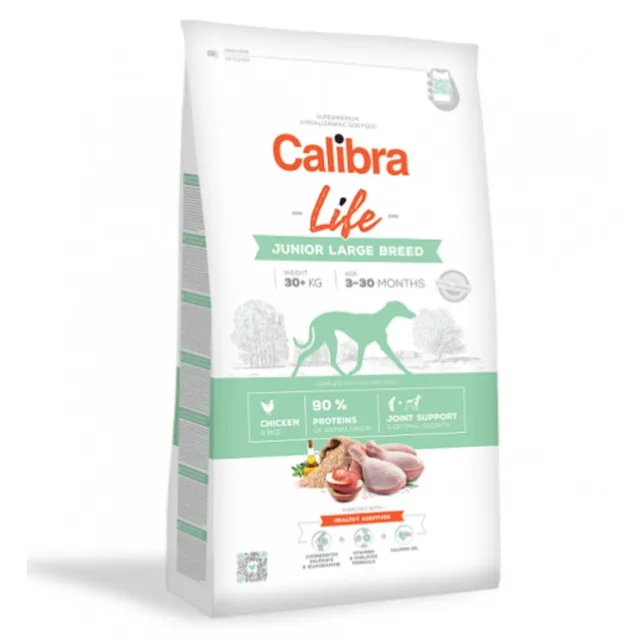 Expirace 9.8. 2026: Calibra Dog Life Junior Large Breed Chicken 12 kg | Granule pro psy | P59667