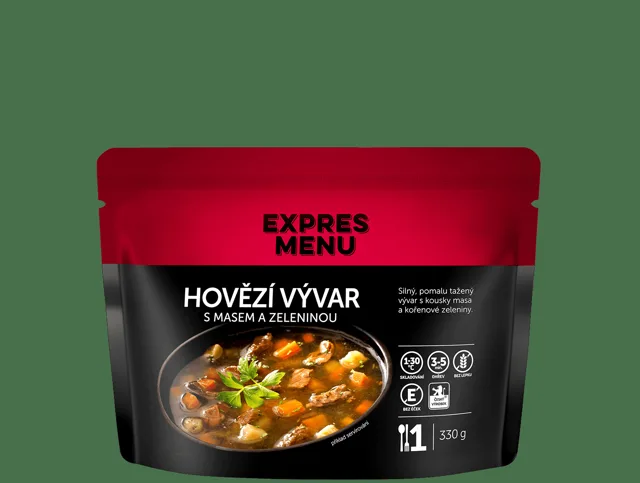 EXPRES MENU Hovězí vývar se zeleninou 330 g (1 porce)