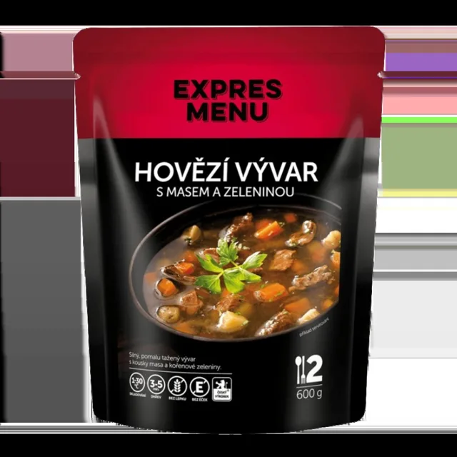 EXPRES MENU Hovězí vývar se zeleninou 600 g (2 porce)