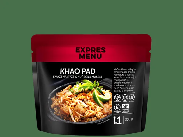 EXPRES MENU Khao Pad - smažená rýže s kuřecím masem 300 g (1 porce)
