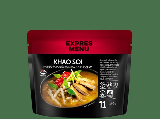 EXPRES MENU Khao Soi - Thajská nudlová polévka s kachním masem 330 g (1 porce)