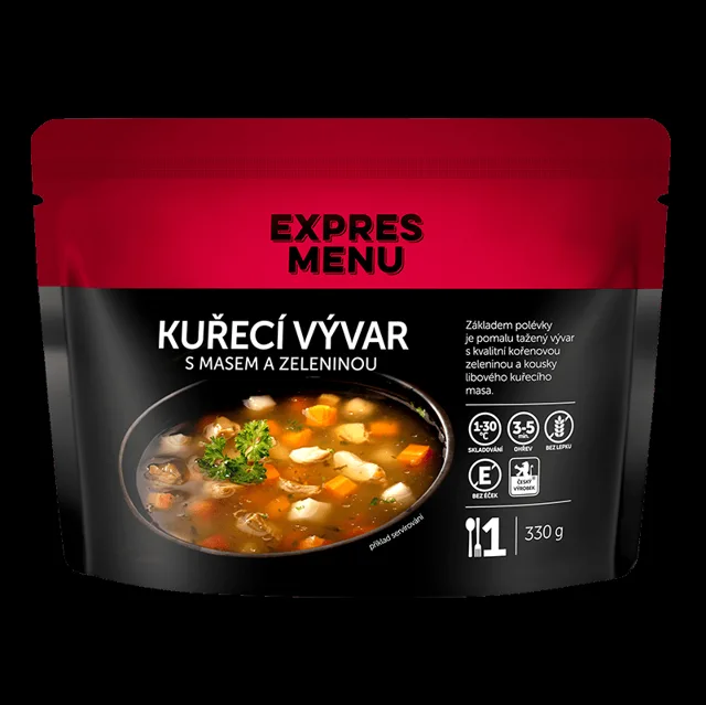 EXPRES MENU Kuřecí vývar se zeleninou 330 g (1 porce)