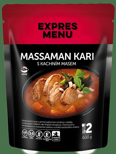EXPRES MENU Massaman kari- Thajské kari s kachním masem 600 g (2 porce)