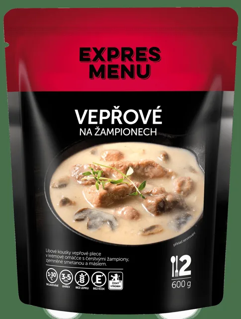 EXPRES MENU Vepřové na žampionech 600 g (1 porce)