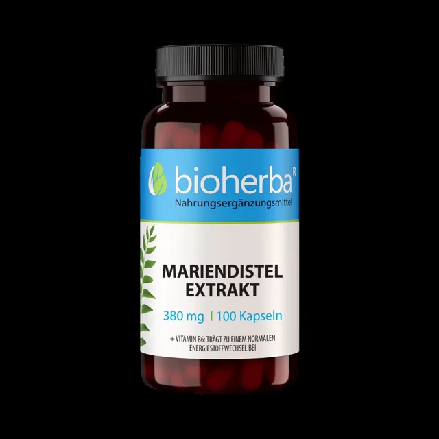 Extrakt z ostropestřce mariánského 380 mg – 100 kapslí – Bioherba