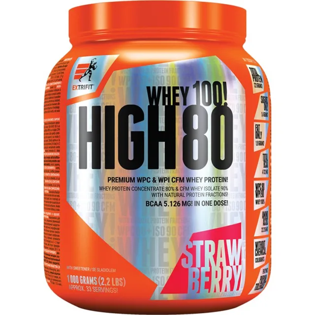 Extrifit High Whey 80 syrovátkový protein příchuť Strawberry 1000 g