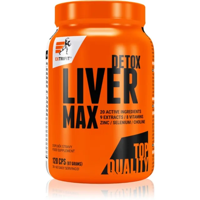 Extrifit Liver Detox Max kapsle pro zdravá játra a detoxikaci 120 cps