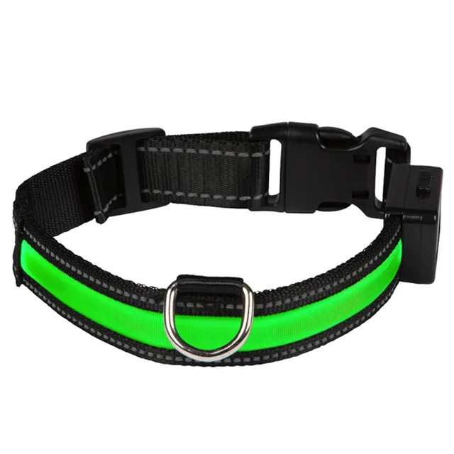 Eyenimal LED-svítící obojek - zelený - Vel. S: 40 - 45 cm obvod, Š 25 mm