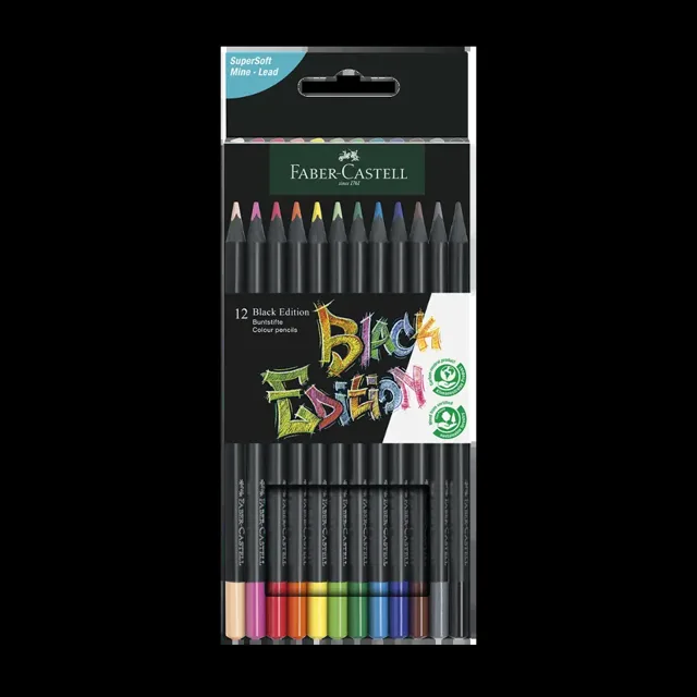 Faber-Castell Trojhranné pastelky Black Edition 12 ks
