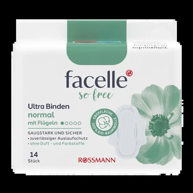 facelle Hygienické vložky So Free Ultra Normal s křidélky 14 ks