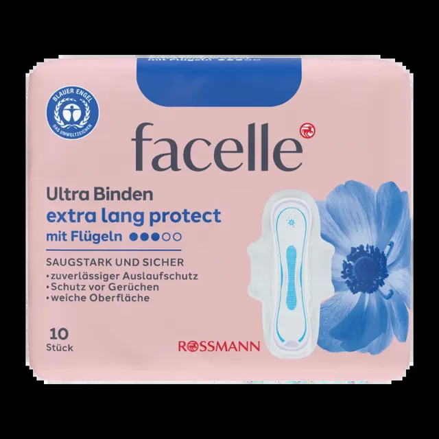 facelle Hygienické vložky Ultra Extra Long Protect s křidélky 10 ks