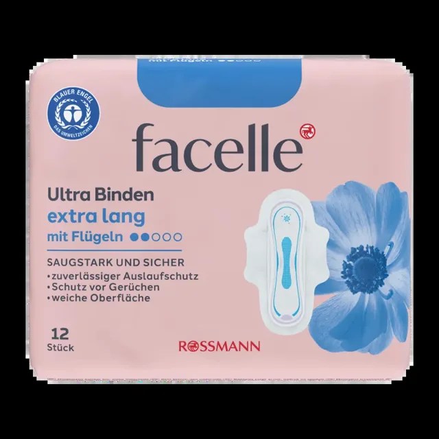 facelle Hygienické vložky Ultra Extra Long s křidélky 12 ks