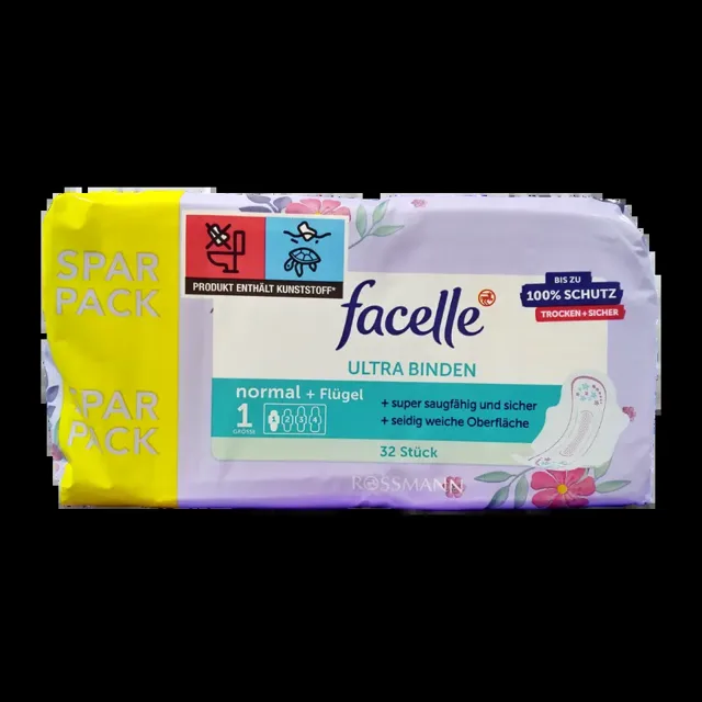 facelle Hygienické vložky Ultra Normal s křidélky 32 ks 32 ks