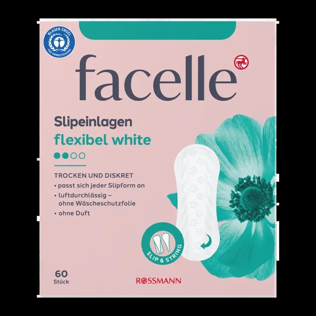 facelle Slipové vložky String&Slip bílé 60 ks