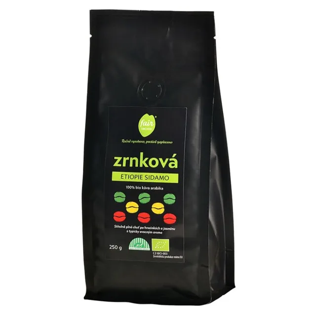 FAIROBCHOD Etiopie sidamo zrnková káva BIO 250 g