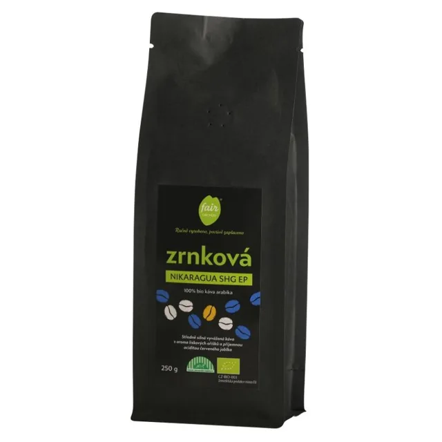 FAIROBCHOD Nikaragua SHG zrnková káva BIO 250 g