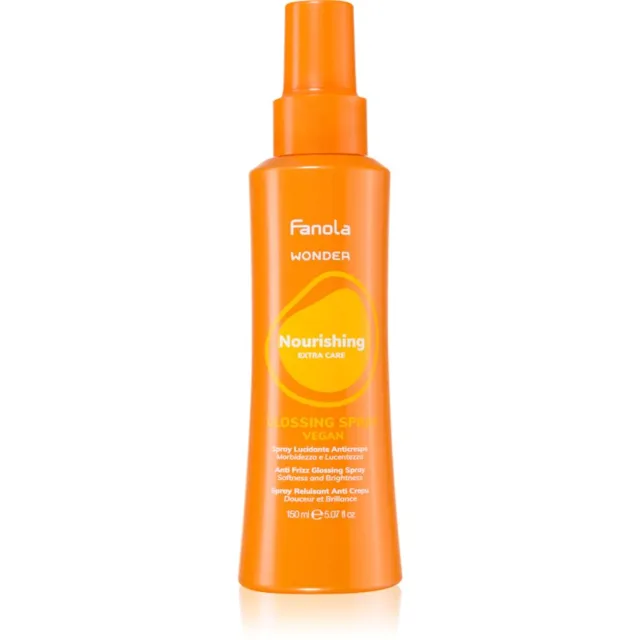 Fanola Wonder Nourishing Glossing Spray sprej na vlasy pro nepoddajné a krepatějící se vlasy 150 ml