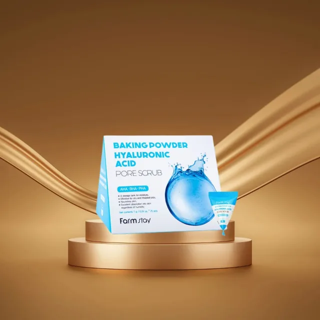 Farm Stay - Baking Powder Hyaluronic Acid Pore Scrub - Pleťový peeling s kyselinou hyaluronovou a kyselinami - 7g x 25 ks