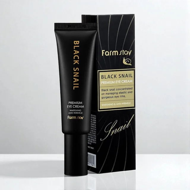FARM STAY - Black Snail Premium Eye Cream - Vyživující oční krém s mucinem - 50 ml