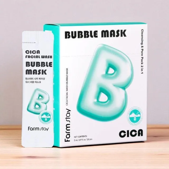 FARM STAY - Cica Facial Wash Bubble Mask - Bublinková maska s centellou - 20 x 5ml