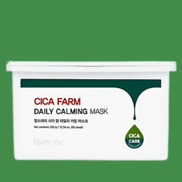 Farm Stay - Cica Farm Daily Calming Mask - Výhodné balení plátýnkových, zklidňujících masek s centellou - 30 ks/350 g