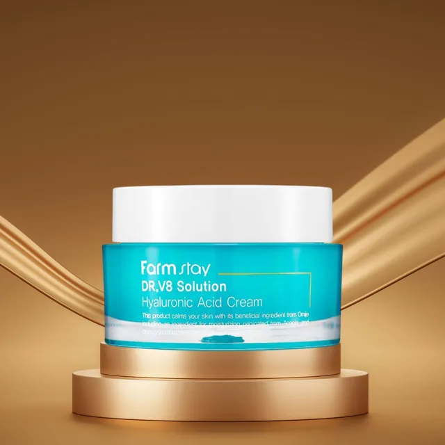Farm Stay - DR-V8 Solution Hyaluronate Cream - Hydratační krém s kyselinou hyaluronovou - 50 g