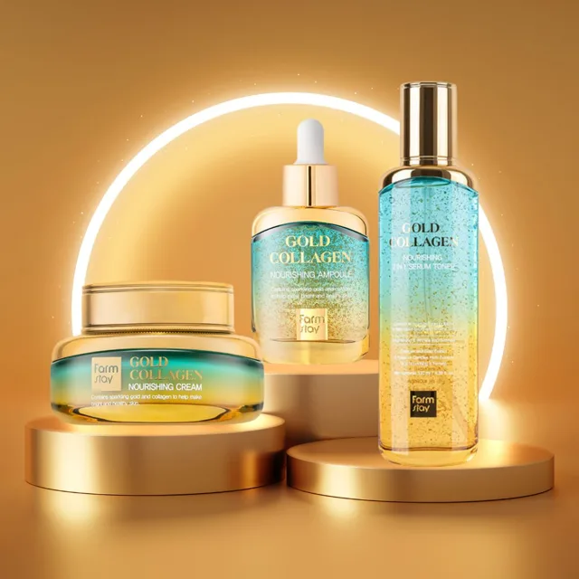 Farm Stay - Gold Collagen Nourishing - Sada produktů proti vráskám