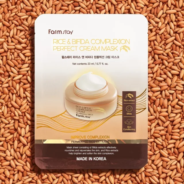 Farm Stay - Rice & Bifida Cream Mask - Krémová plátýnková maska s fermentovanou rýží a bifida - 23 ml