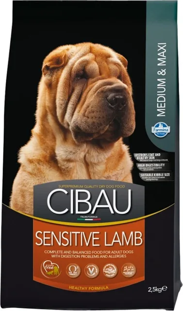 FARMINA Cibau Sensitive Lamb MEDIUM/MAXI krmivo pro psy s citlivým zažíváním s jehněčím masem 2,5 kg