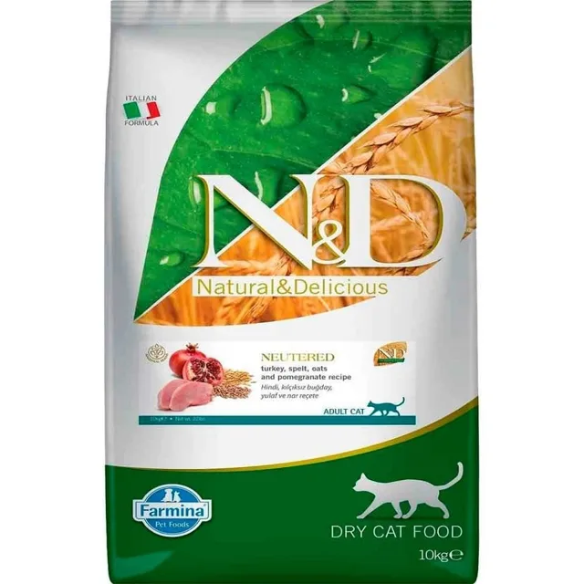 FARMINA N&amp;D Ancestral Adult Cat Neutered 10 kg krůtí maso, špalda, oves a granátové jablko