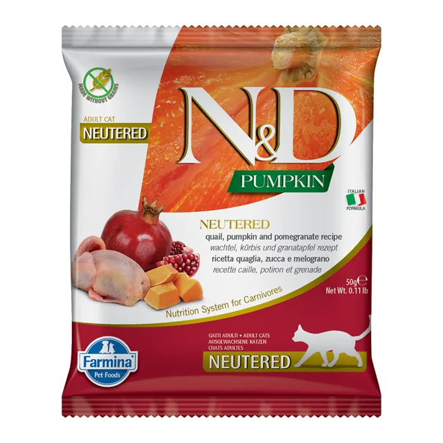 FARMINA N&amp;D Cat Pumpkin Neutered Quail&amp;Pomegranate Adult 50g