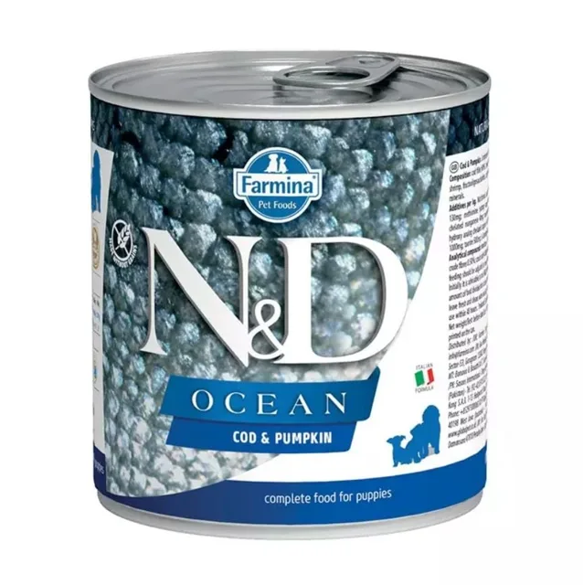 FARMINA N&amp;D Ocean Dog Puppy Treska, dýně 285 g